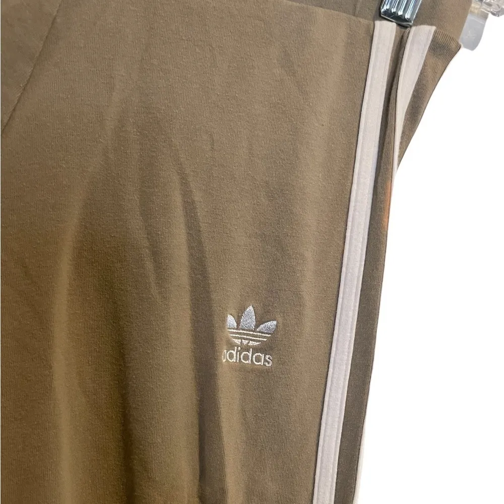 Adidas Brown & White Striped Leggings - Flawed - Image 3