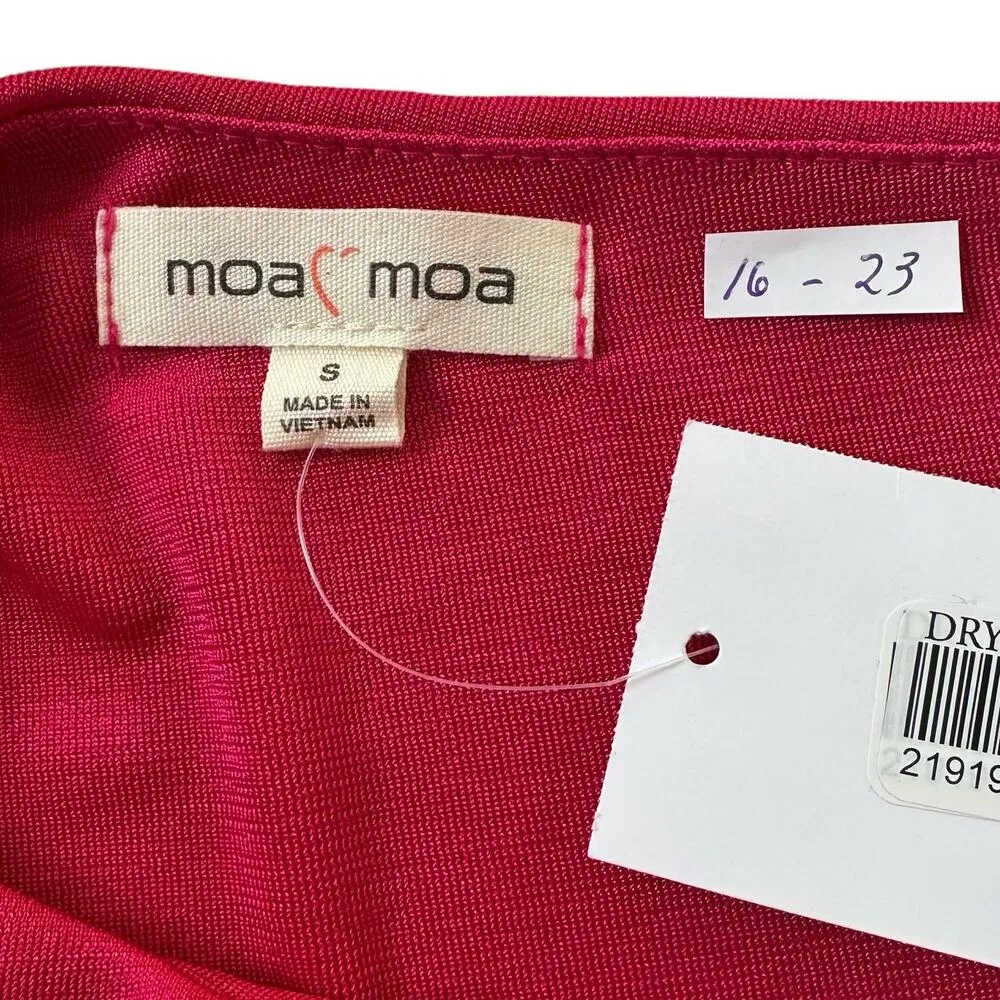 Moa Moa Fuchsia One Shoulder Ruched Tank Top Women Size Small NWT | 16-23 - Image 3