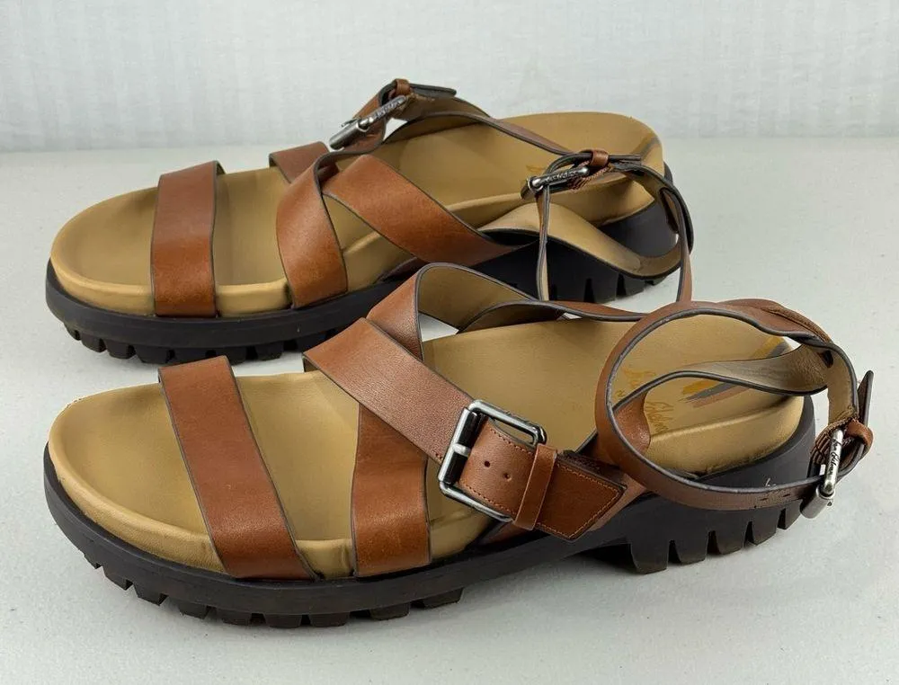 Sam Edelman Eleanora Lug Sole Dark Bourbon Brown Strappy Sandals Size 9 EUR 39 - Image 4