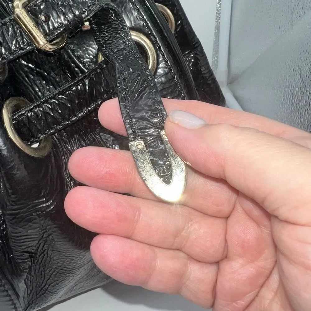 JIMMY CHOO RAMONA BLACK PATENT LEATHER CRINKLE SHOPPING HANDBAG - XTRA LARGE - Image 4