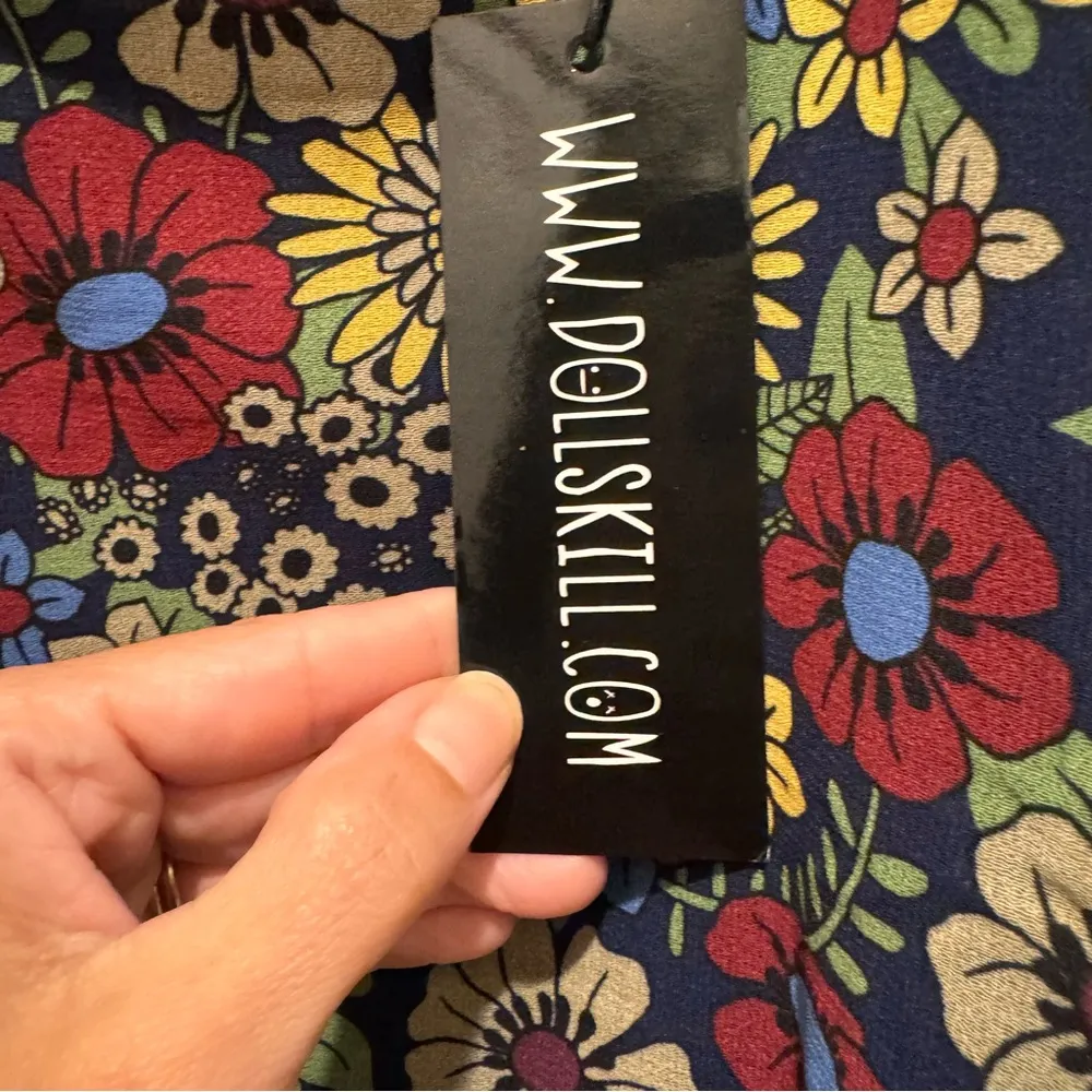 Hippie Boho Floral Print Mini Dress Size XS NWT - Image 7