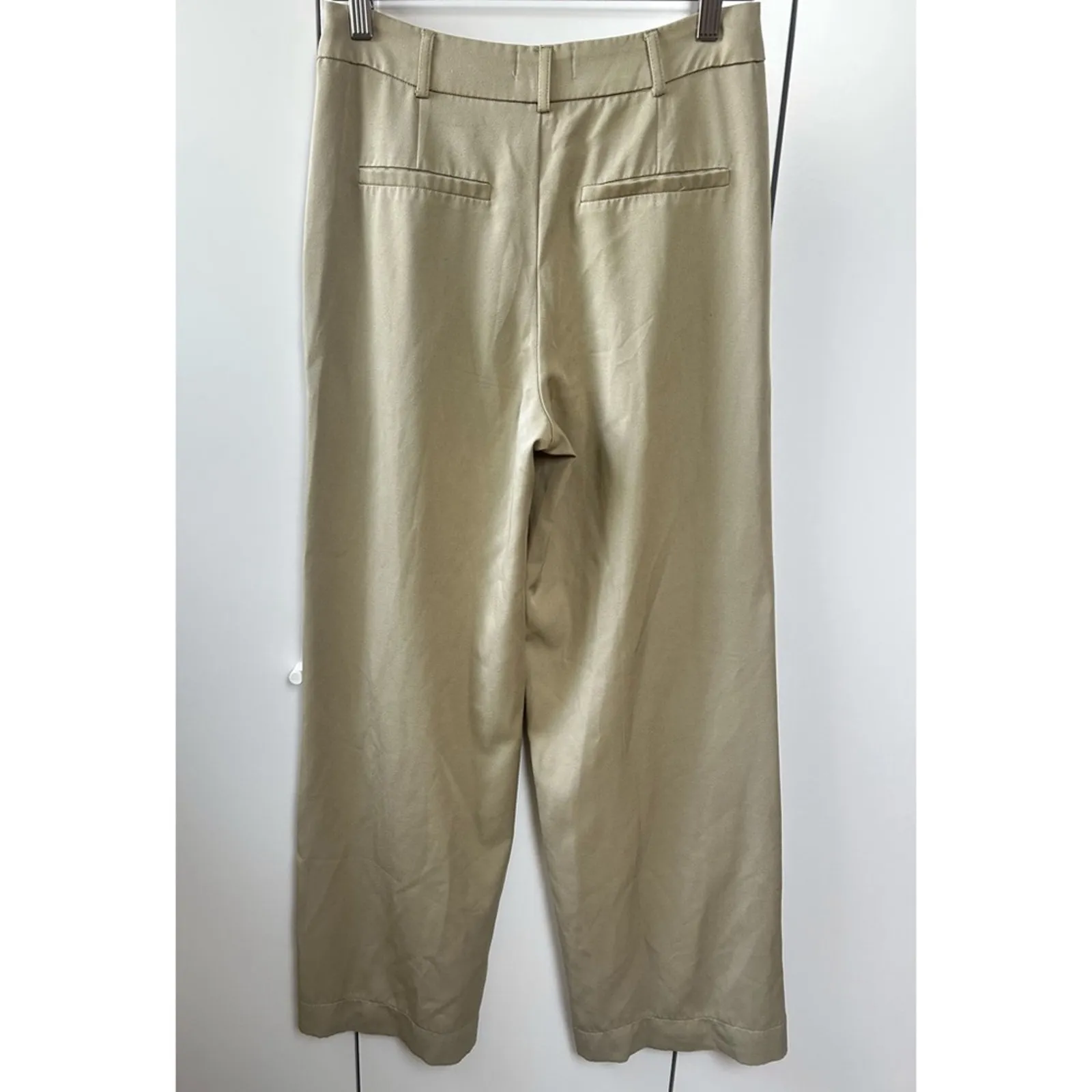 Isalis Kim Trousers in Tan High Waisted Wide Leg Size X-Small Gently Used - Image 3