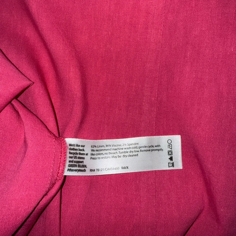 pink linen blend shirt dress. Size small - Image 7