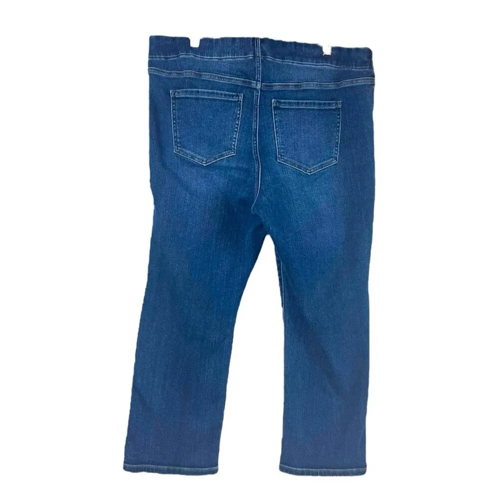 Liverpool Jeans Straight Leg Crop High Rise Dark Wash Women’s Plus Size 18W - Image 2