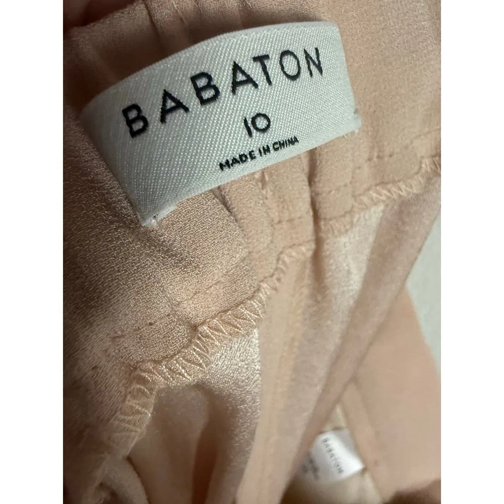 Babaton Conan Nude Blush Crepe Side Stripe Slim Ankle Trouser Pants Size 10 - Image 10