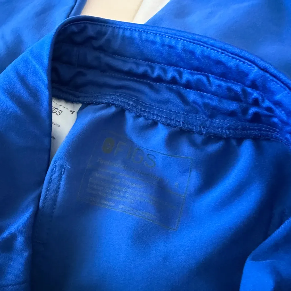 Figs Scrub Blue Joggers with Orange Drawstrings - Image 5