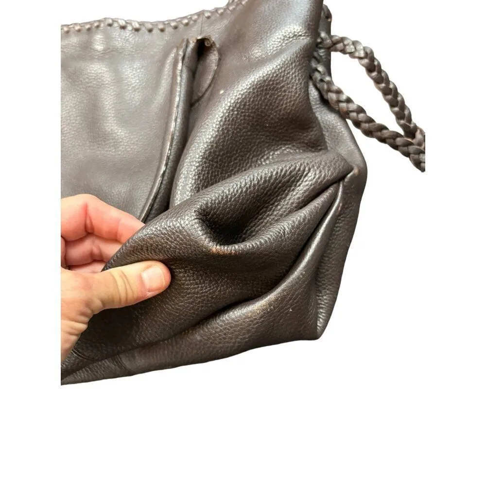 Genuine Leather Tote Bag With Leopard Print Lining Made In India Brown Handbag W - Image 14