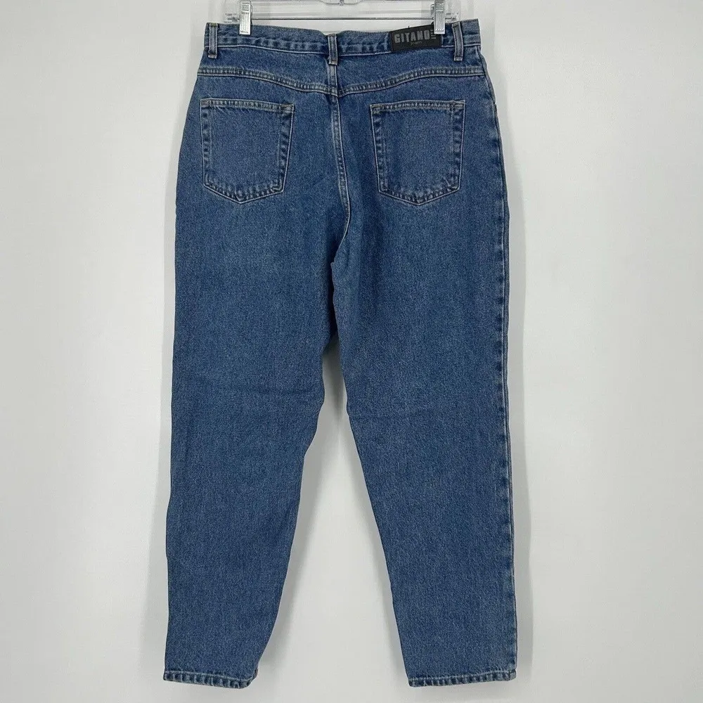Vintage Gitano High Rise Mom Jeans Medium Stone Wash Tapered Leg Size 18P Petite - Image 4