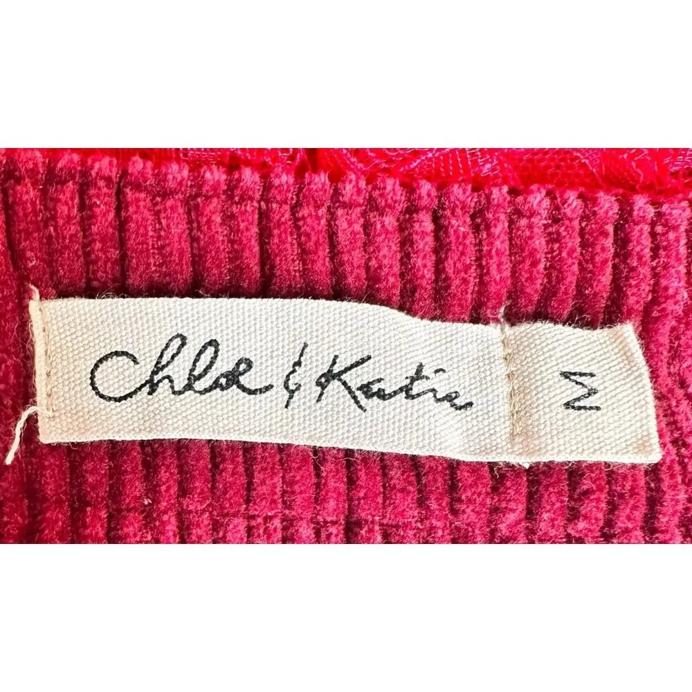 Chloe & Katie Corduroy Mini Skirt Medium Burgundy Front Pockets School W… Size undefined - Image 11