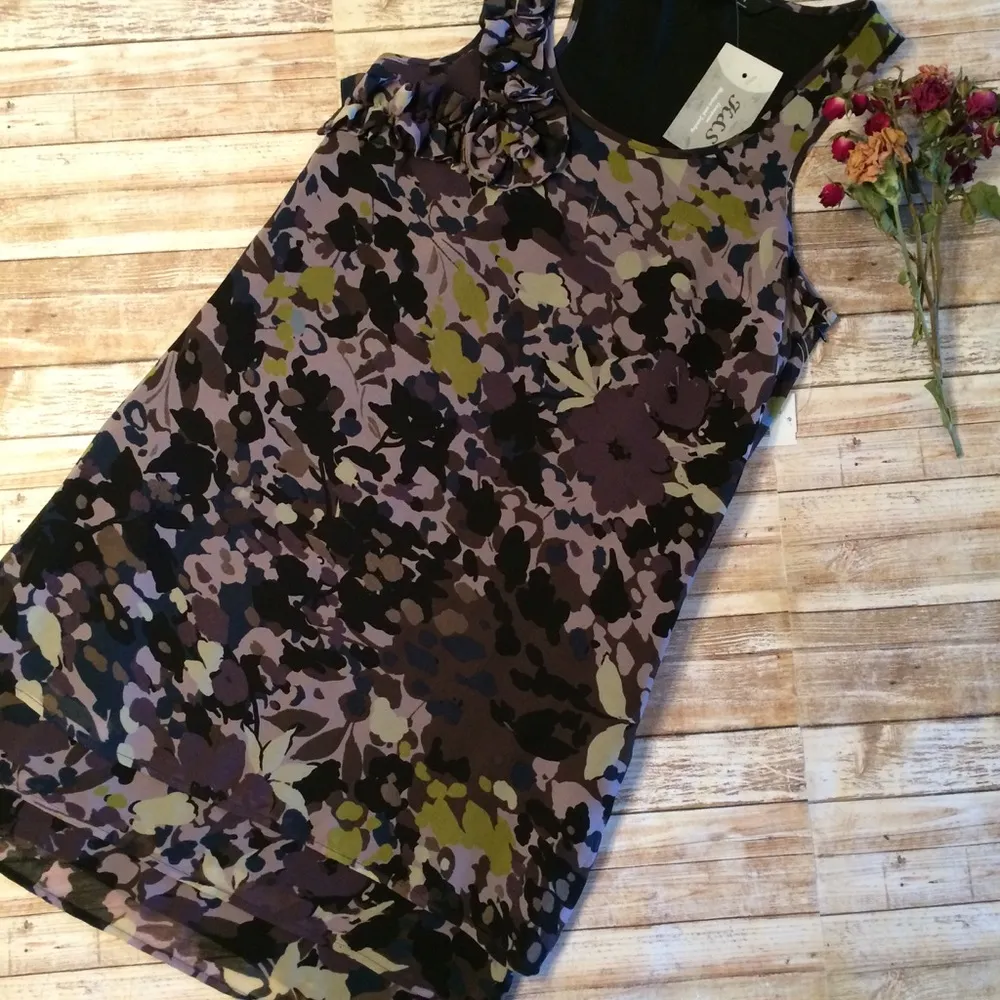 Kensie Dress Crepe Chiffon Ruffle Floral Summer Sheath Dress NWT - Image 7