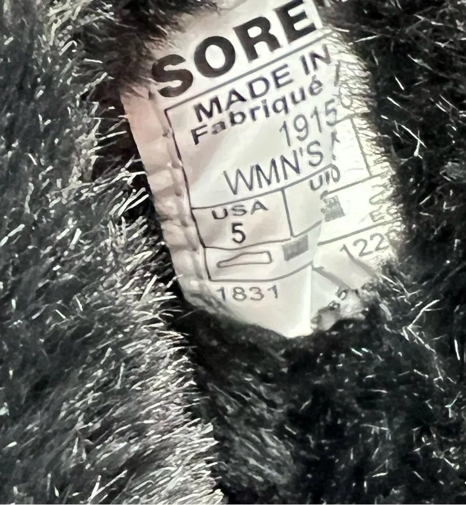 Sorel Go - Mail Run Criss Cross Slip-on Slipper Sandal US5 Black Faux Fur $90 - Image 5