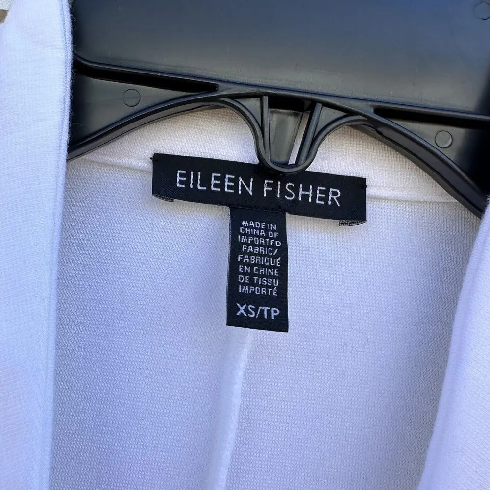 Eileen Fisher White One Button Blazer Jacket Women’s Size XS Tencel Stretch - Image 3