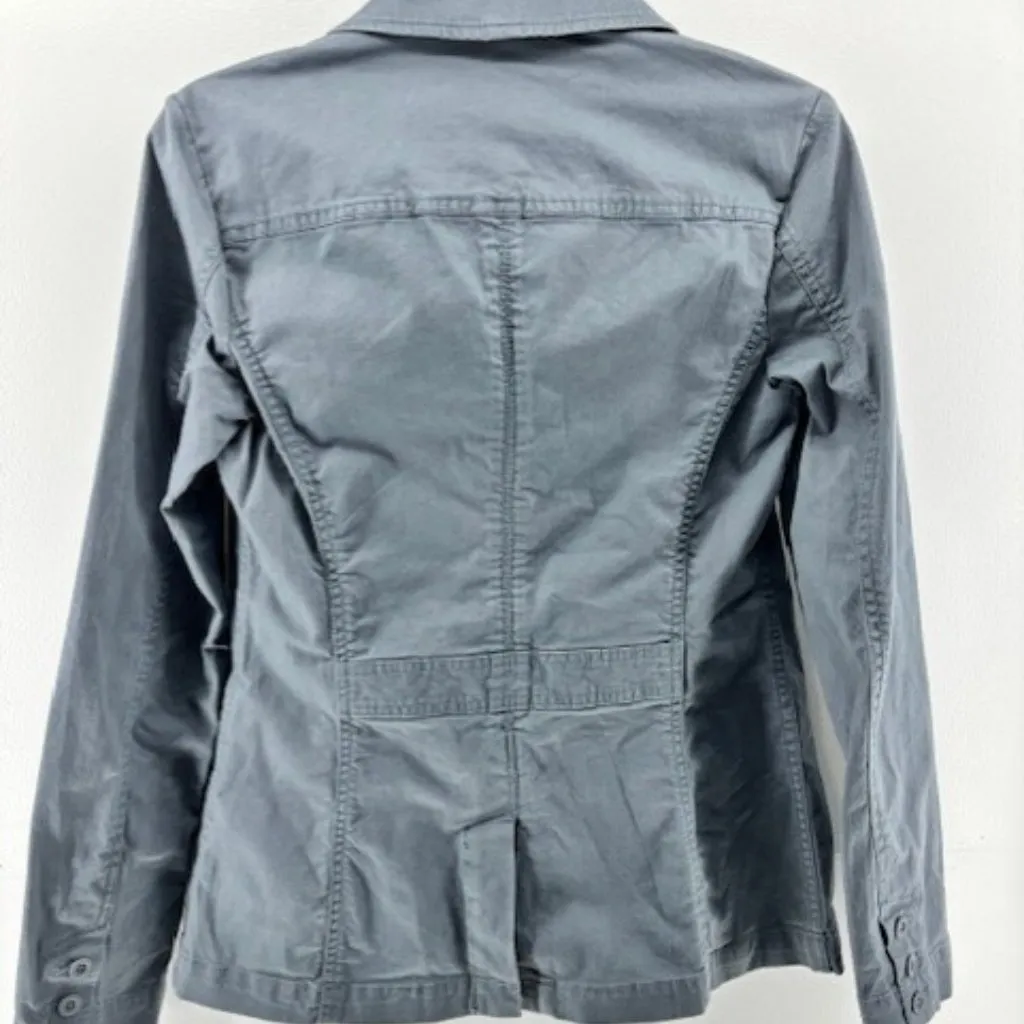 Eddie Bauer Blazer Jacket Sz T6 Blue Legend Wash Utility Tailored Modern City - Image 2