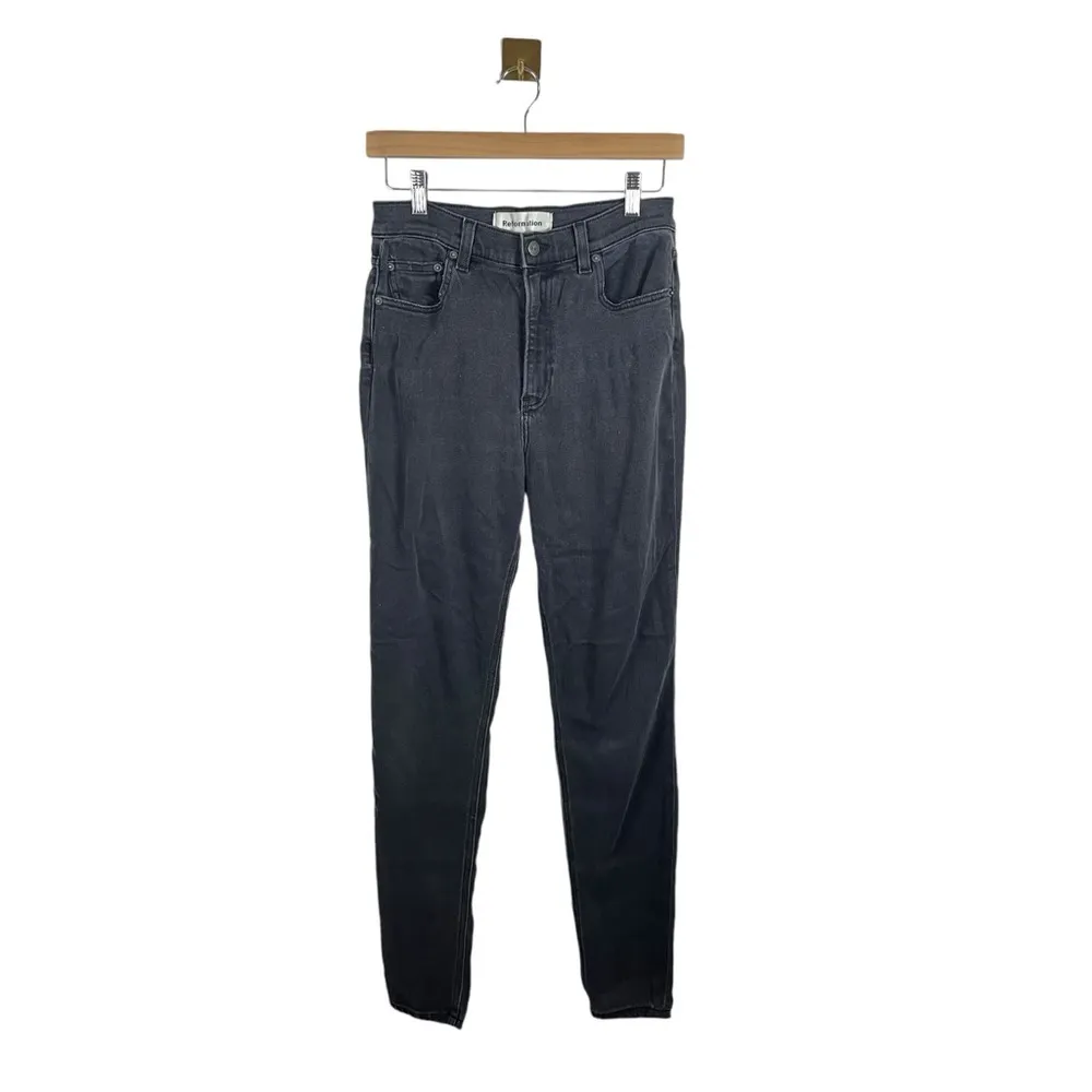 Reformation Women’s Selma High and Skinny Jeans in Fraser Black Size 28 - Image 7