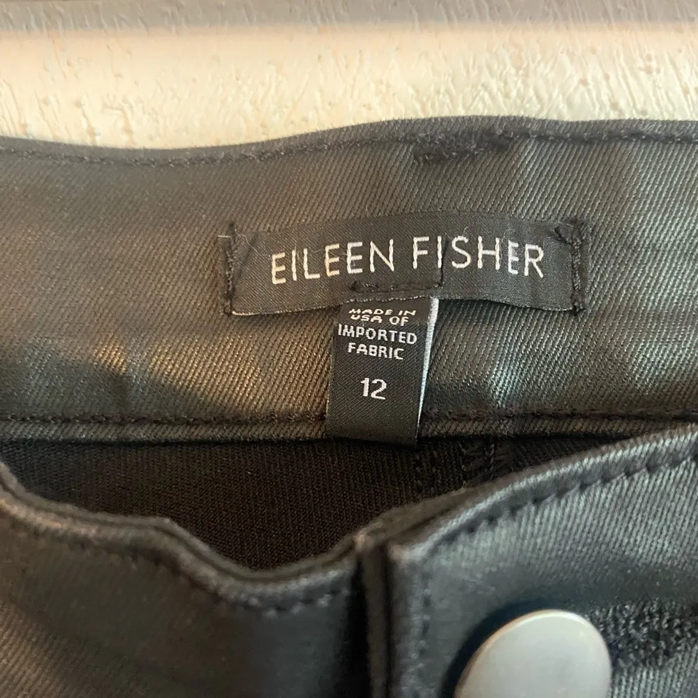 Eileen Fisher black faux leather pants size 12 - Image 2