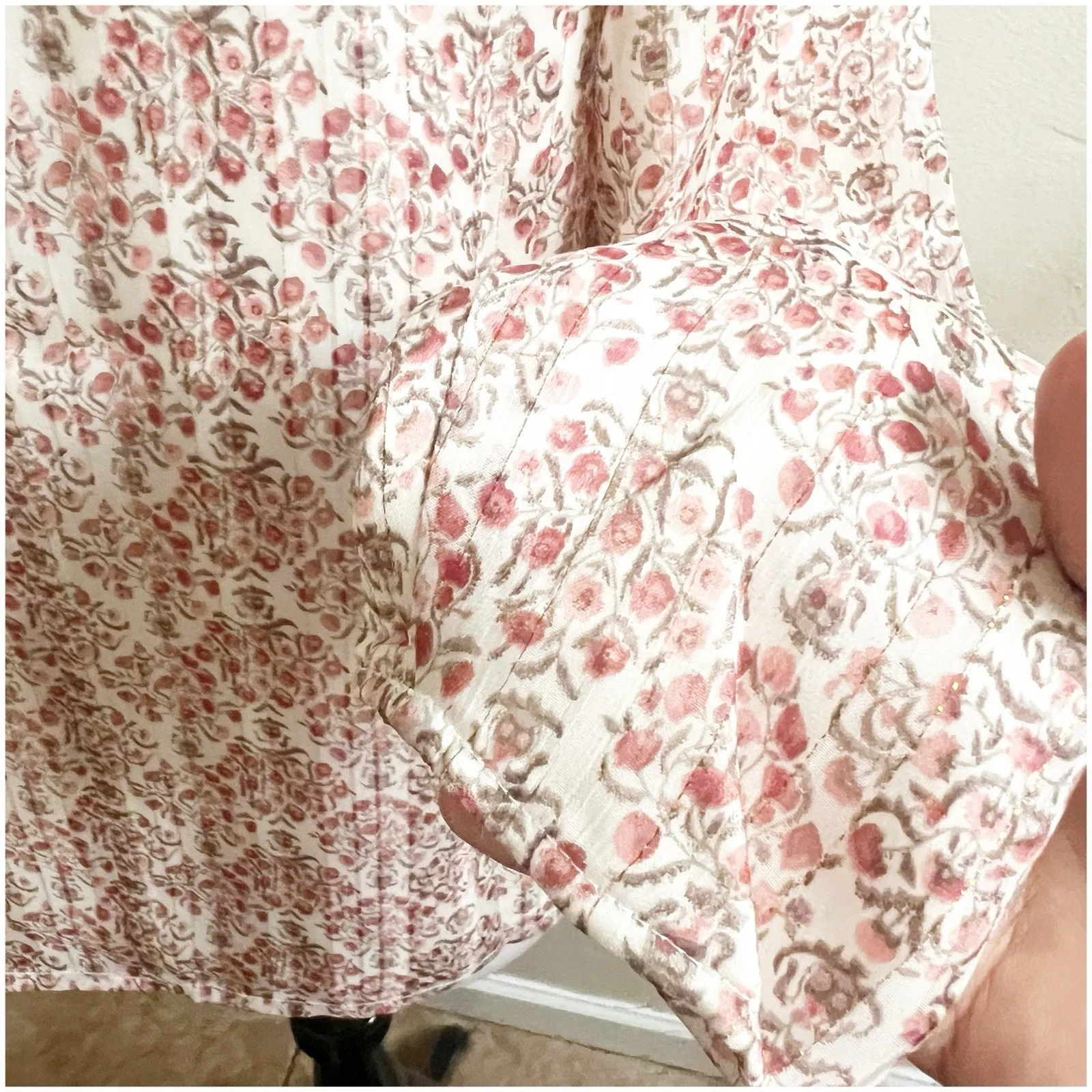 Greylin High Neck Crochet Yoke Cottage Core Peasant Blouse NWT Size XS Pink - Image 11