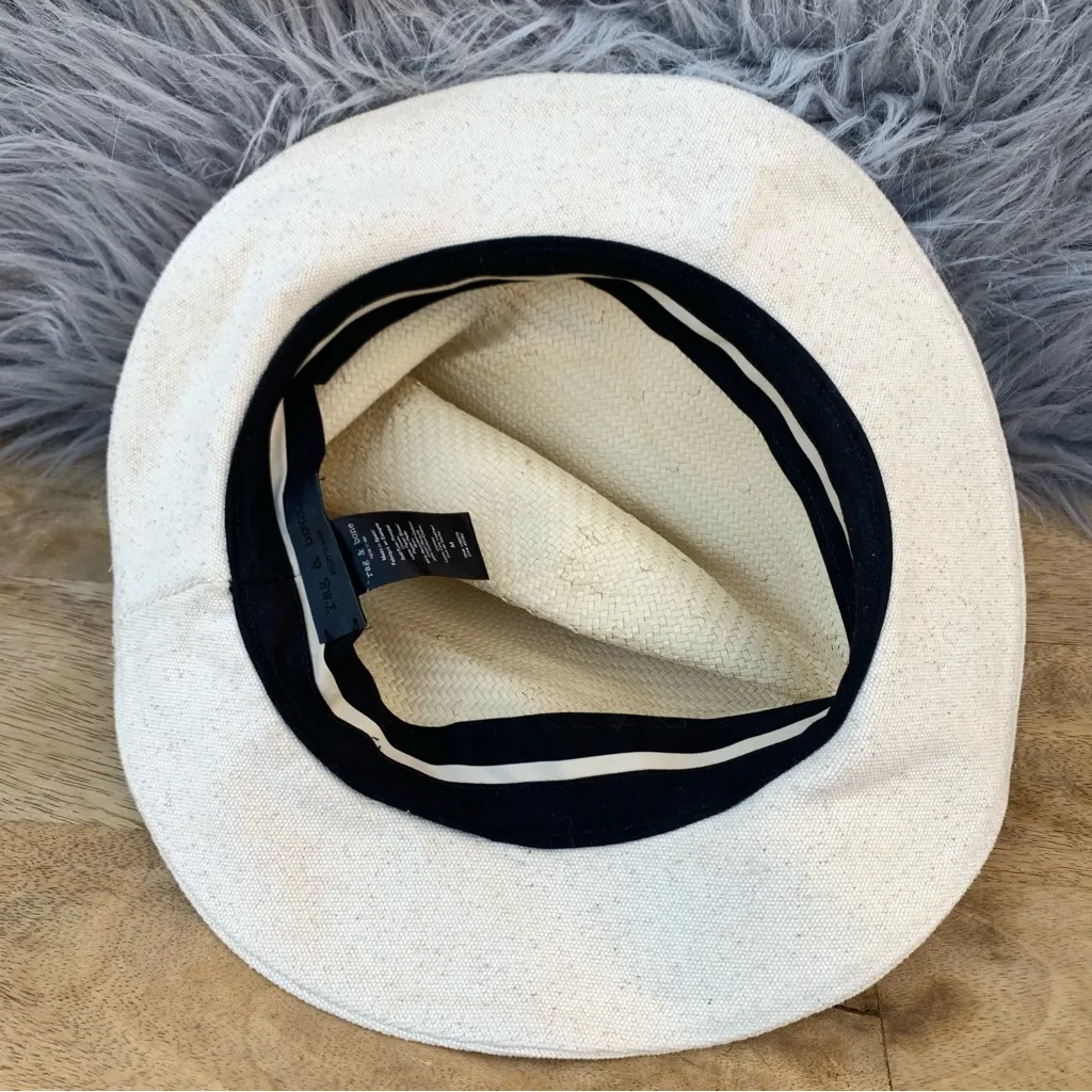Rag and Bone Neutral Straw Hat with Cotton Brim - Image 5