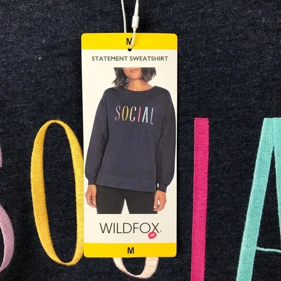 Wildfox Women's Blue Long Sleeve French Terry Statement Sweat Shirt - Image 5