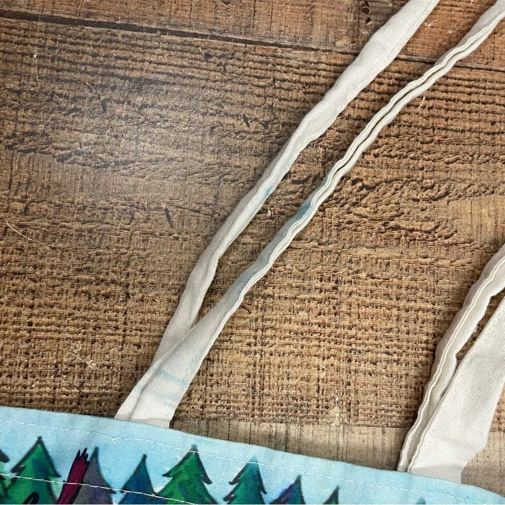 Not All Who Wander Colorful Cartoon Tote Bag Maine Animals Forest Nature Orange - Image 4