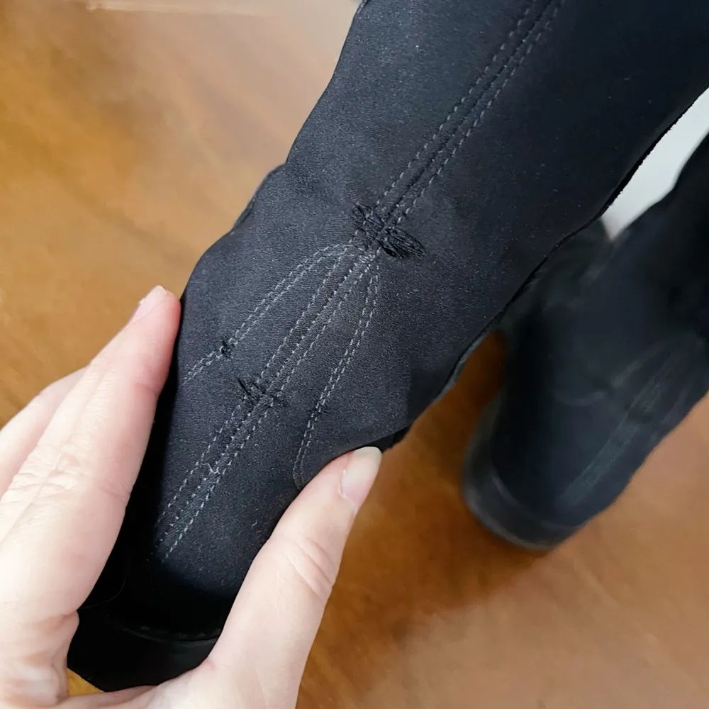 Stuart Weitzman • 5050 Stretch Suede Boots black tall low heel knee high otk - Image 16