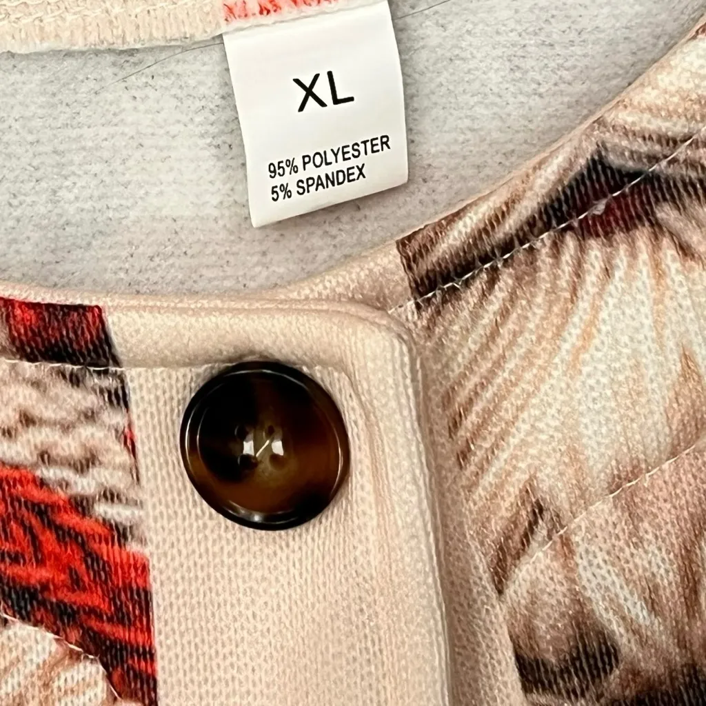 NEW! Womens Pink Santa Cardigan Sweater Button Size X - Image 5