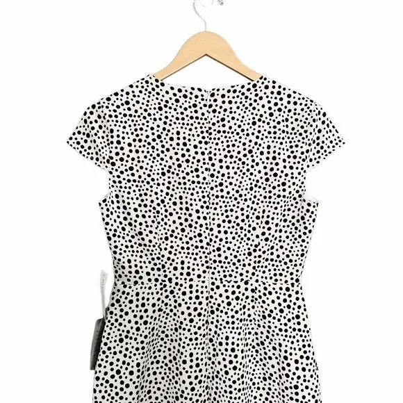 NWT Alexia Admor Dress White Black Polka Dots Cap Sleeve Sheath Women’s Size 6 - Image 10