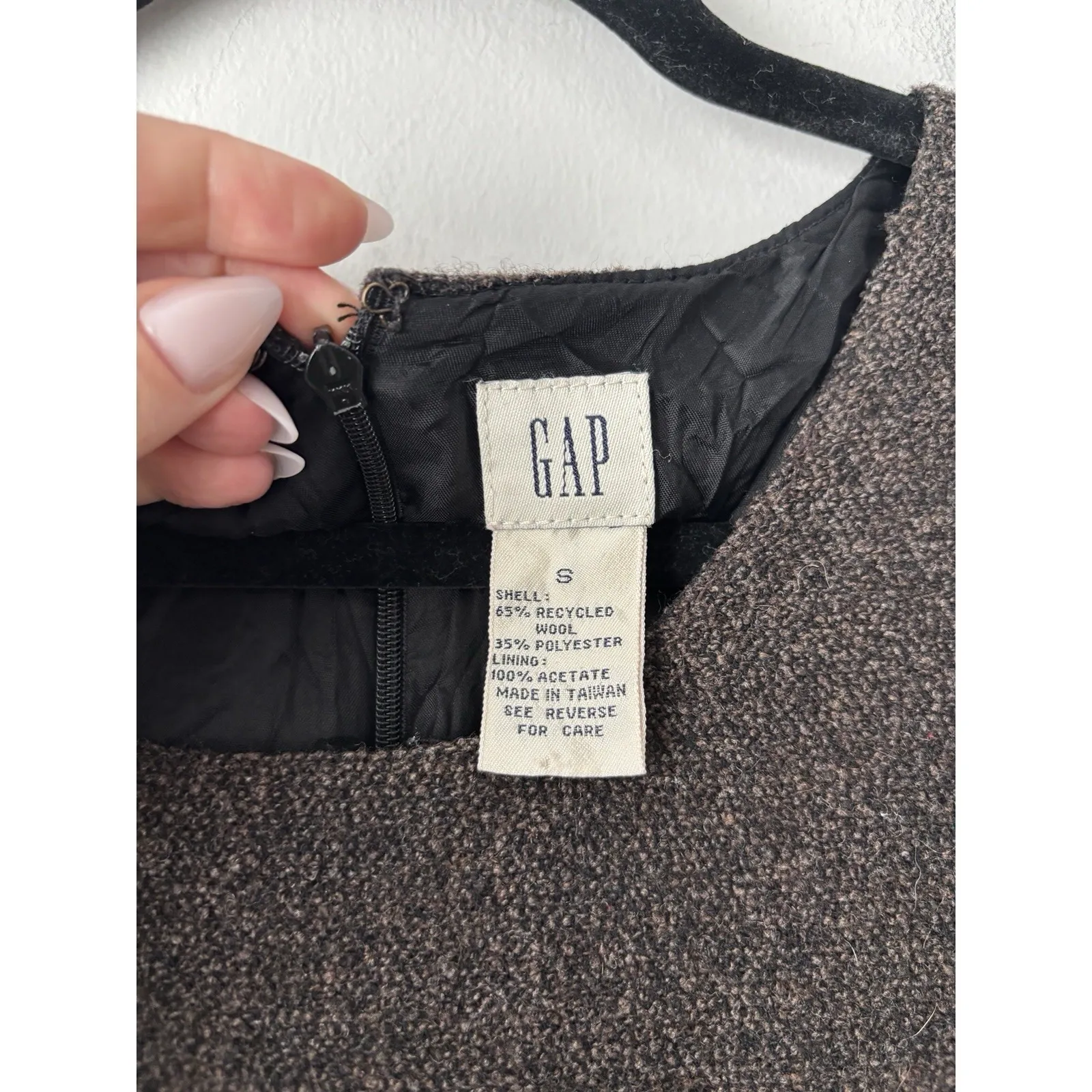 GAP Women's Vintage Brown Wool Blend Shift Jumper‎ Dress Size Small Cottagecore - Image 5