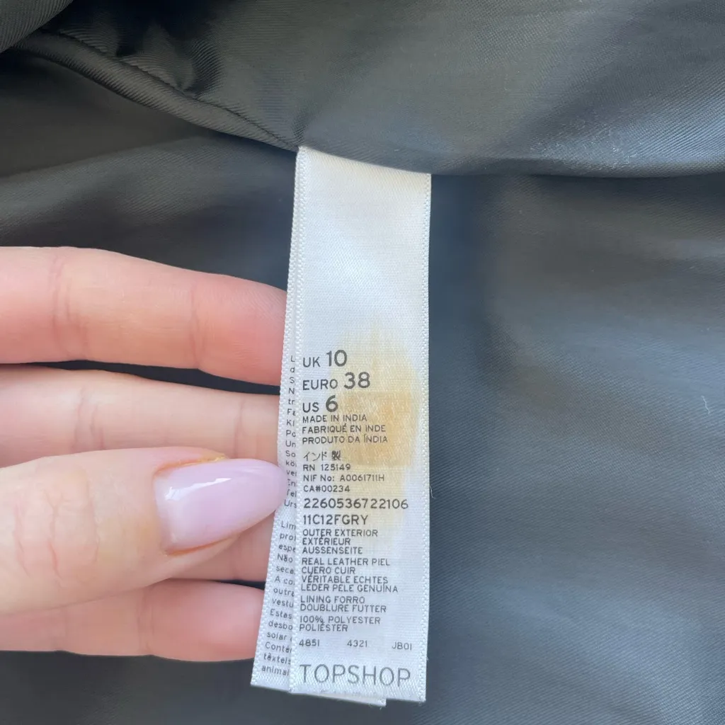 SALE! TOPSHOP GENUINE COFFEE BROWN SUEDE MOTO JACKET US6 - Image 13