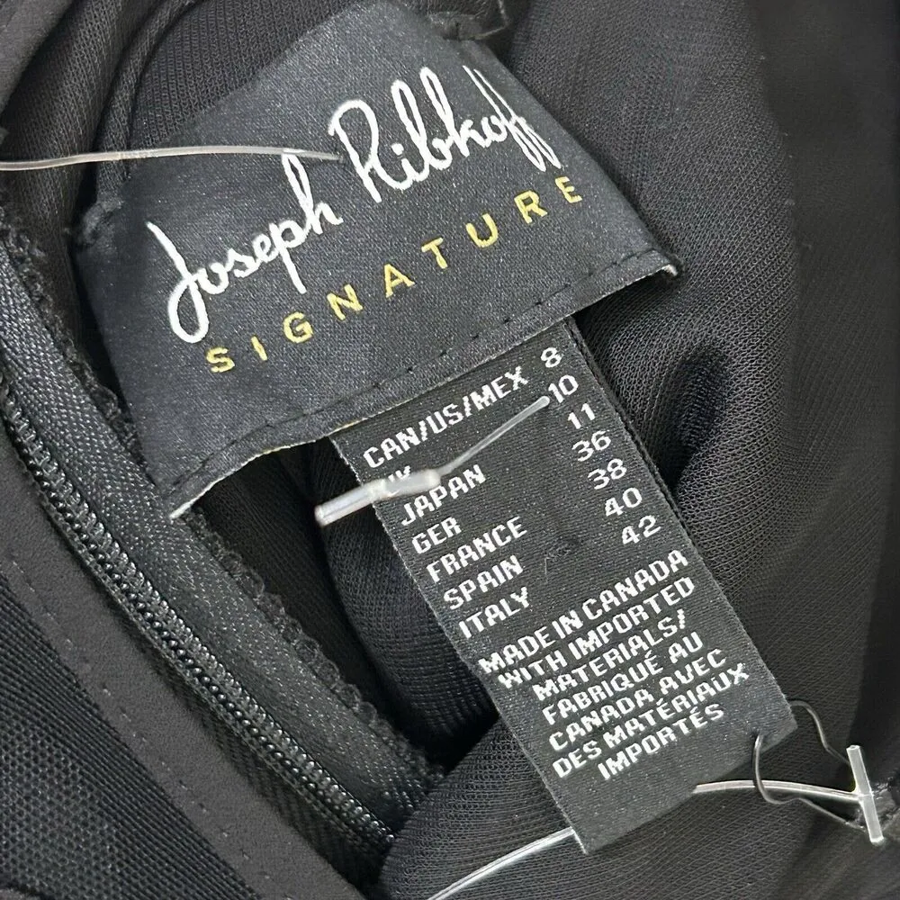 JOSEPH RIBKOFF Scuba Crepe And Mesh Trumpet Dress Size 8 Black Mesh Neckline New - Image 12