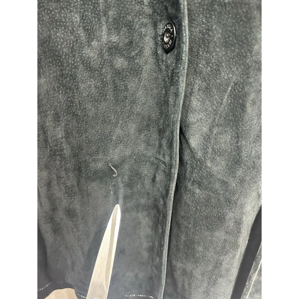 Wilsons Suede Coat Women’s XXL Black Double Breasted Belted Genuine Leather READ - Image 7