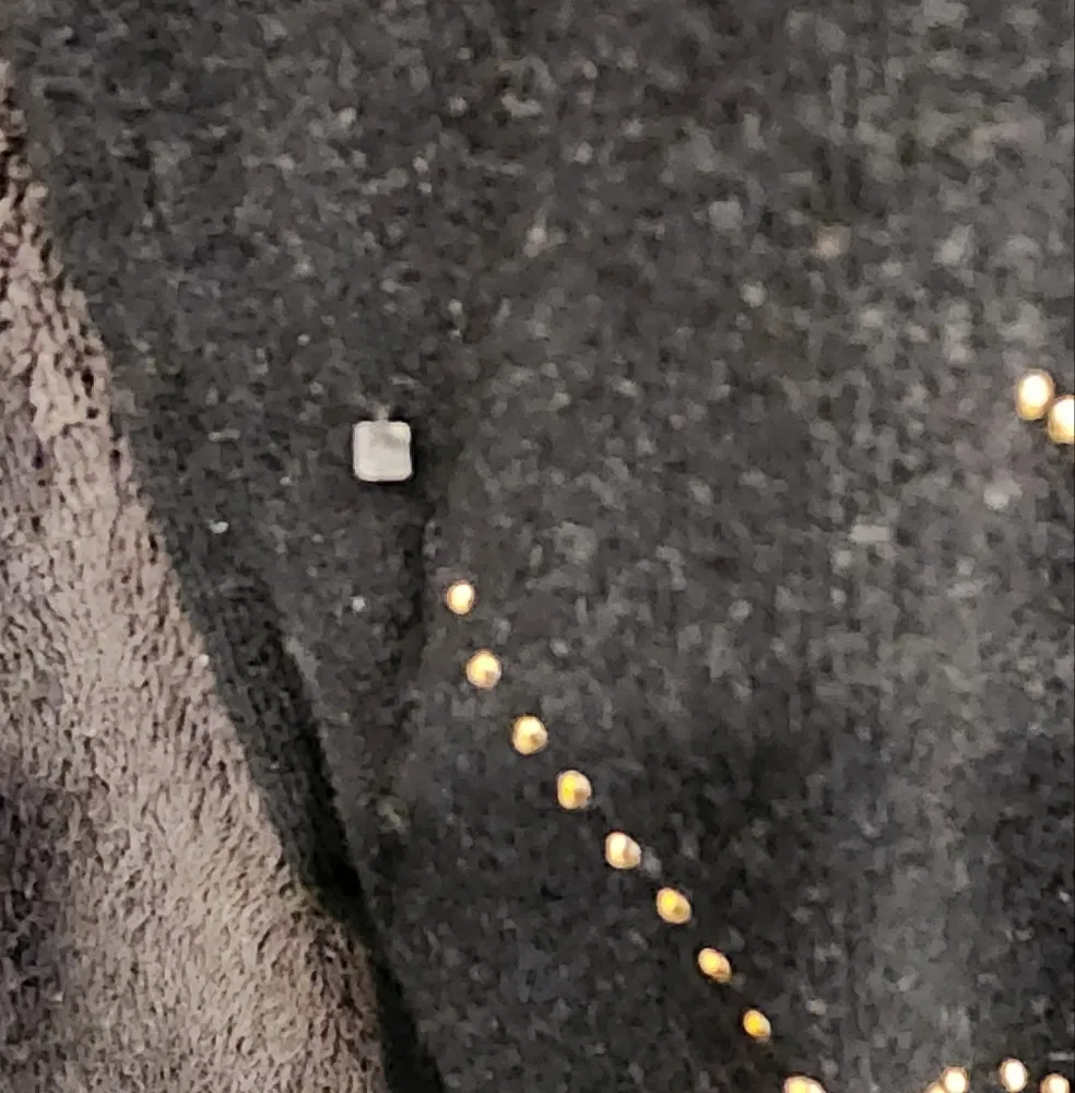 So Nice Rhinestone Stud Embellished LS Vneck Black Sweater Dress Tunic Small Gold - Image 8