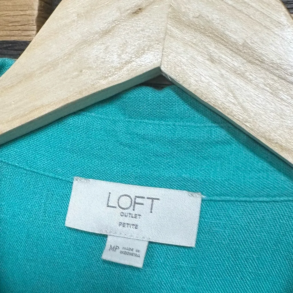 Loft Turquoise Midi Dress Size Medium Petite‎ - Image 8