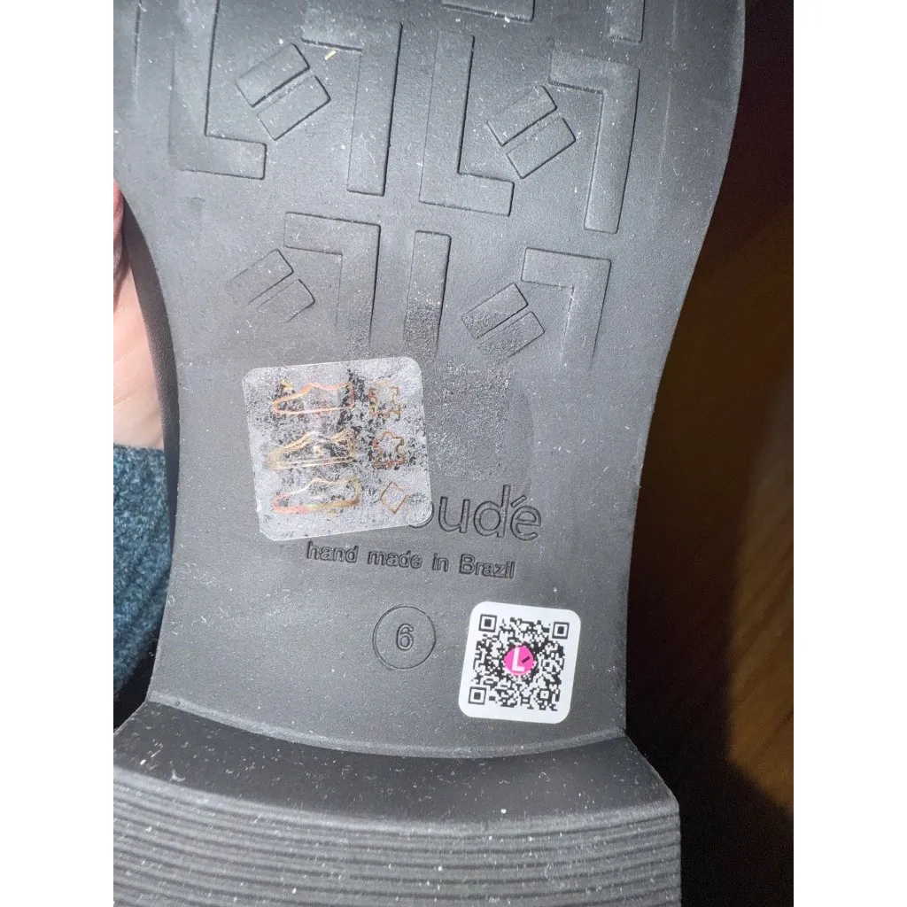 Larroude Milan Flat Bootie Black Water Resistant Leather Gold Buckle 9 NWOB - Image 11