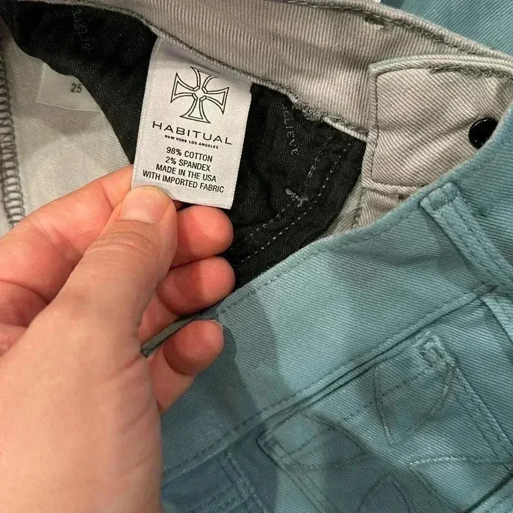 NWT Habitual Angelina Cigarette Wax Coated Skinny Jean Mojito Mid Rise Sz 25 - Image 6