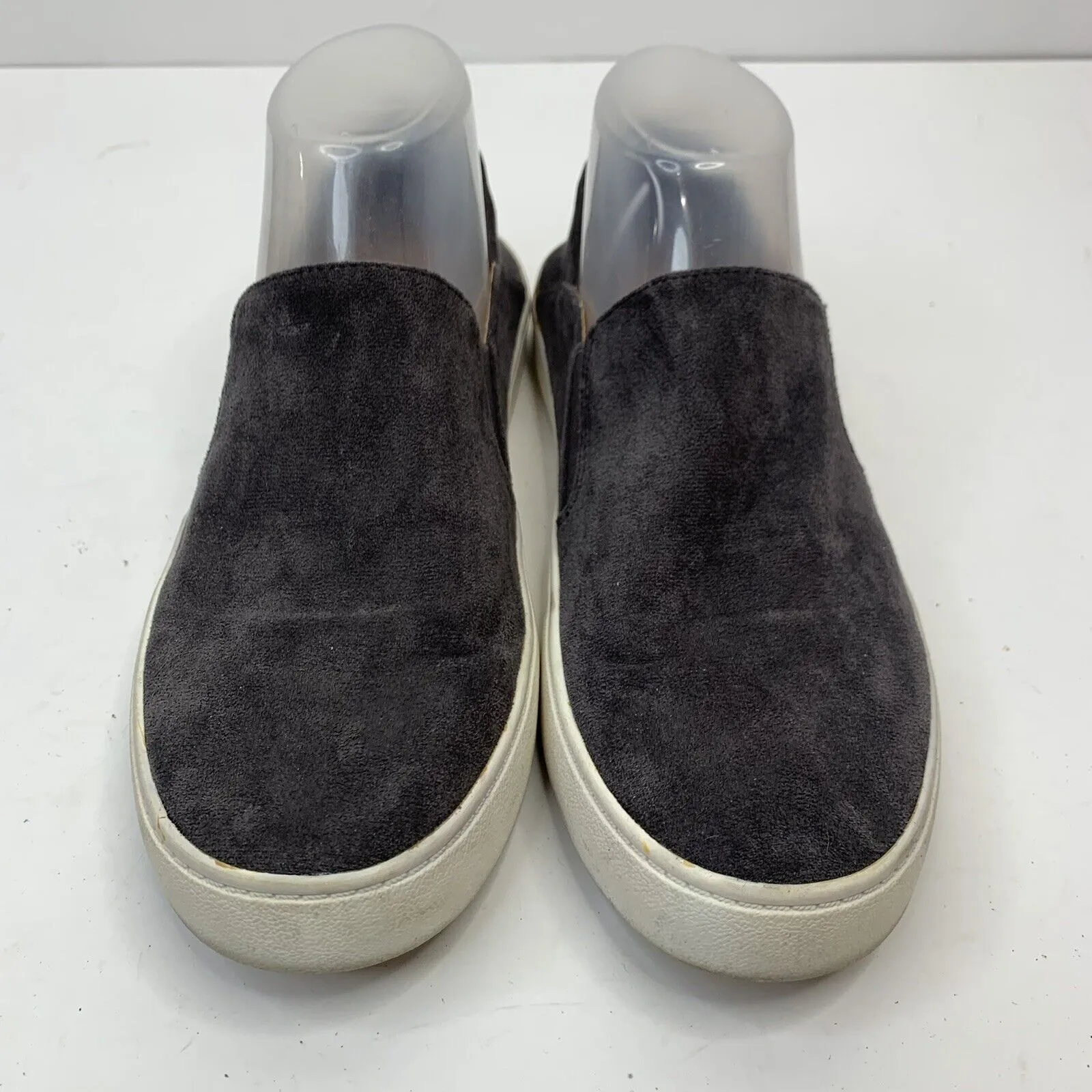 Steve Madden Sz 8 Loafer Fayna Slip On Dark Gray Vegan Suede Fabric Shoe Casual - Image 6