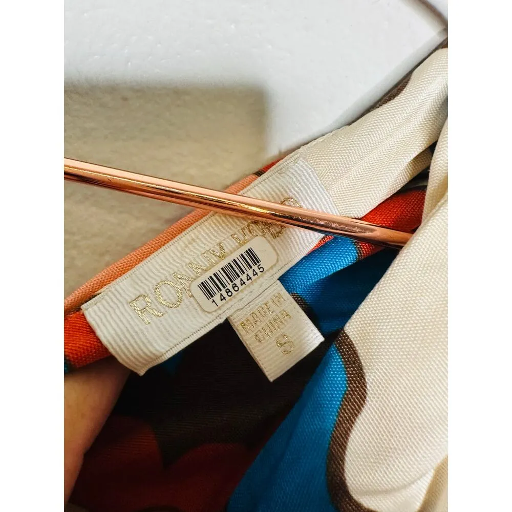 RONNY KOBO Retro Floral Printed Waist Cutout Scoop Back Sammy Cutout Dress Small - Image 12