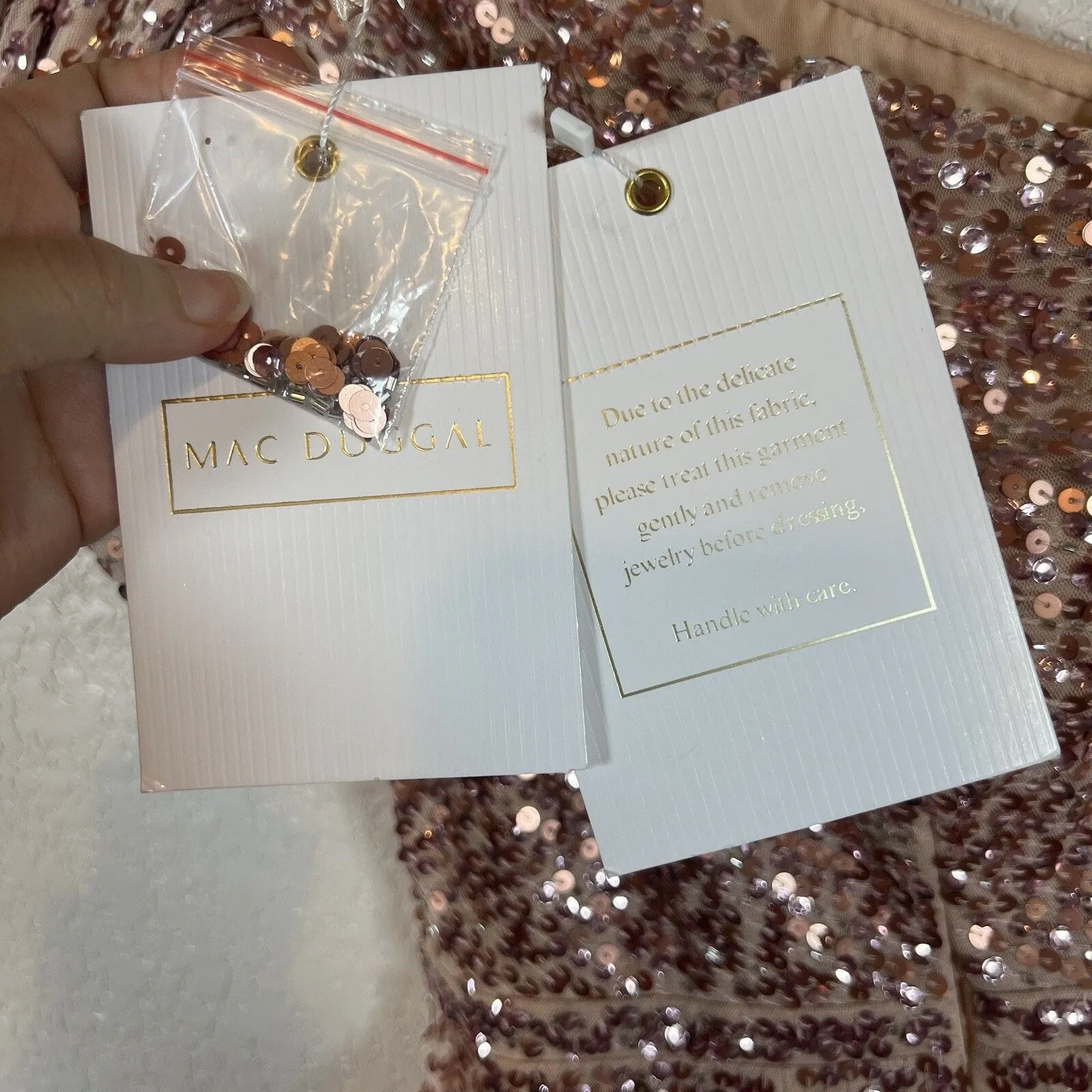 Mac Duggal Evening Gown Size 0 Embellished Puff One Shoulder Apricot Prom Gala - Image 10