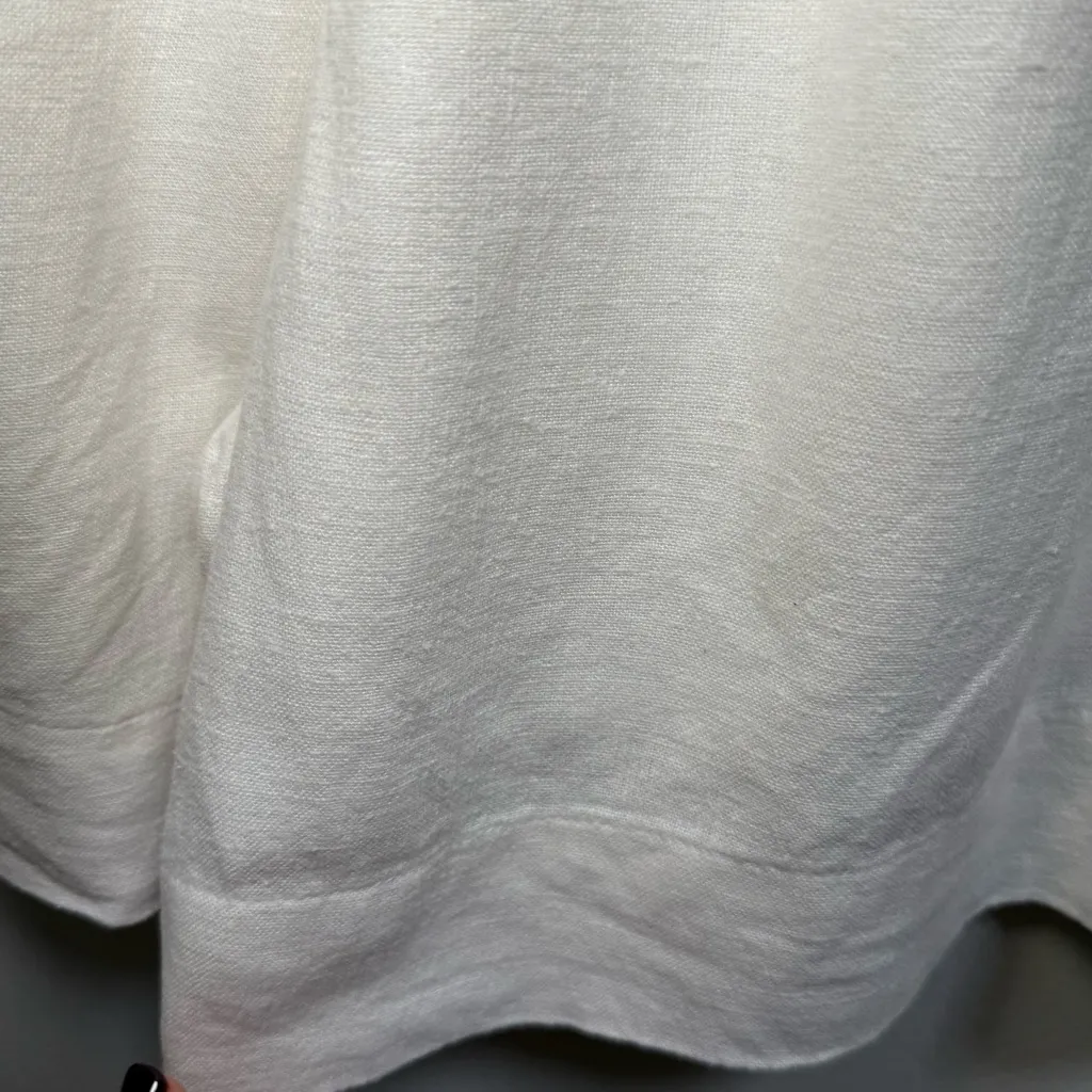 Abercrombie & fitch high rise pleated tailored white linen shorts 5” small coast - Image 11