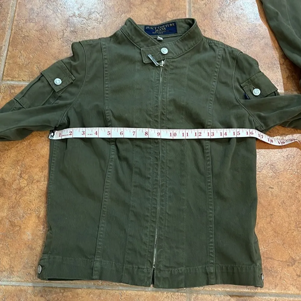 Juicy Couture Olive Green Denim Jacket in size M - Image 11