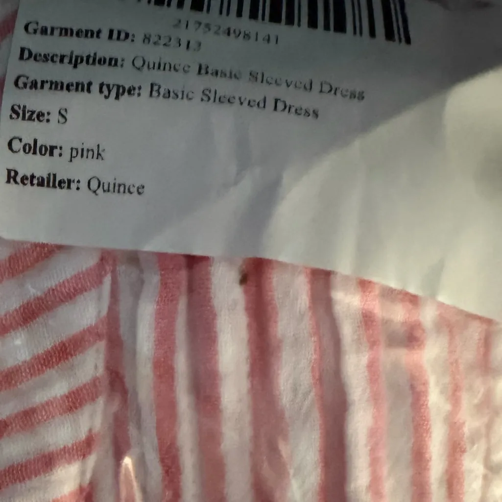 NWT Quince 100% Organic Cotton Gauze Sleeveless Swing Dress Stripe Coral Sz S - Image 9