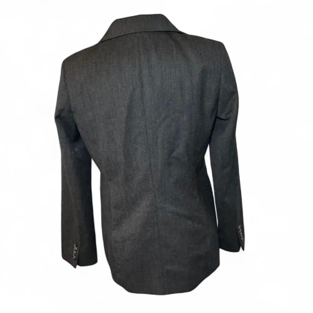 Pendleton Women’s Grey 100% Virgin Wool Blazer with One-button Closure Size 8 - Image 2