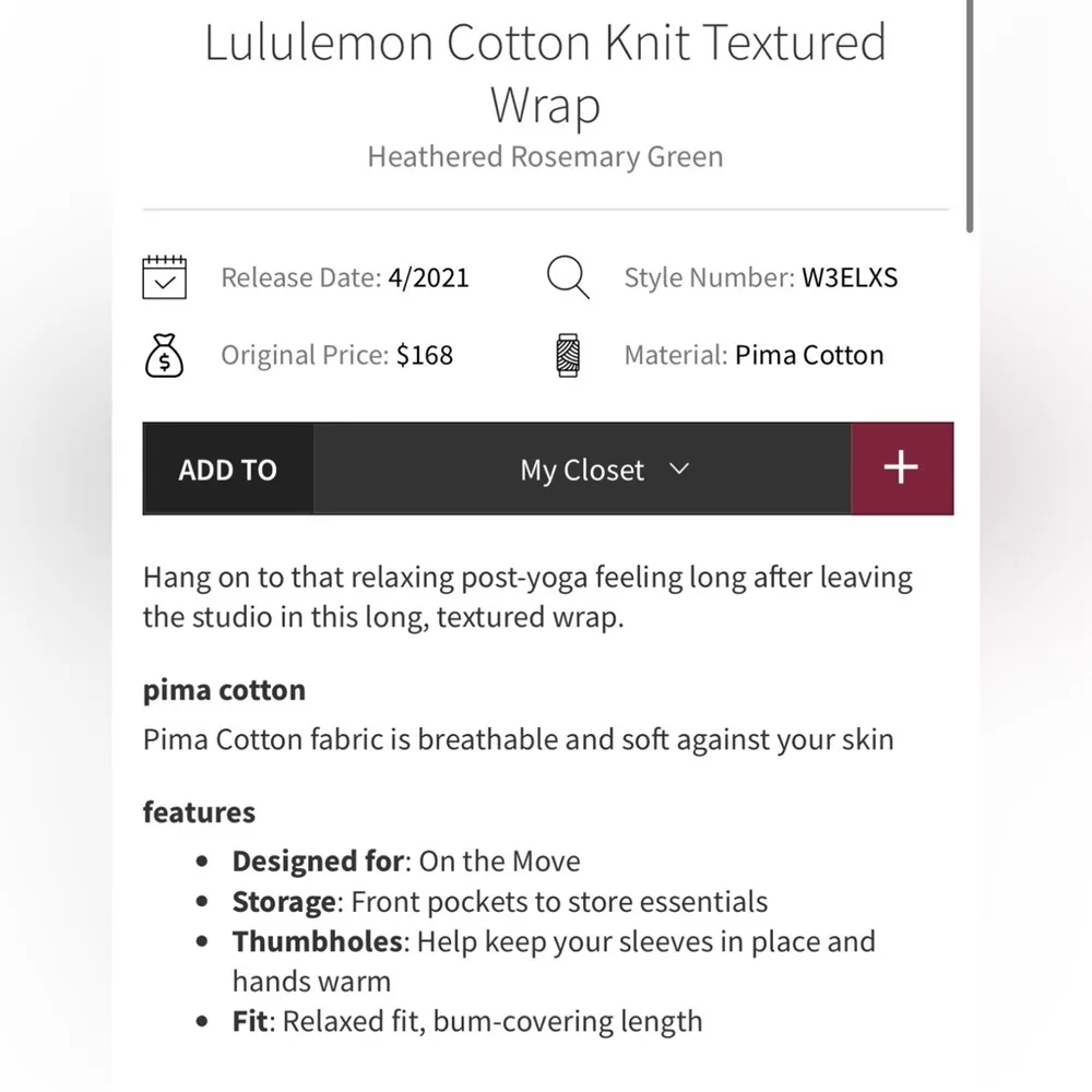 Lululemon Knit Texture Open Cardigan Sweater Olive Green Cardigan Sweater Size 2 - Image 3