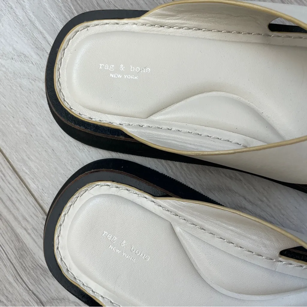 rag&bone Thong Sandals parker flip flops womens White size 37 minimalist resort - Image 3