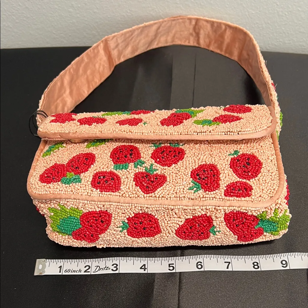 Sincerely Jules | Strawberry 🍓 Beaded Bag Red - Image 10