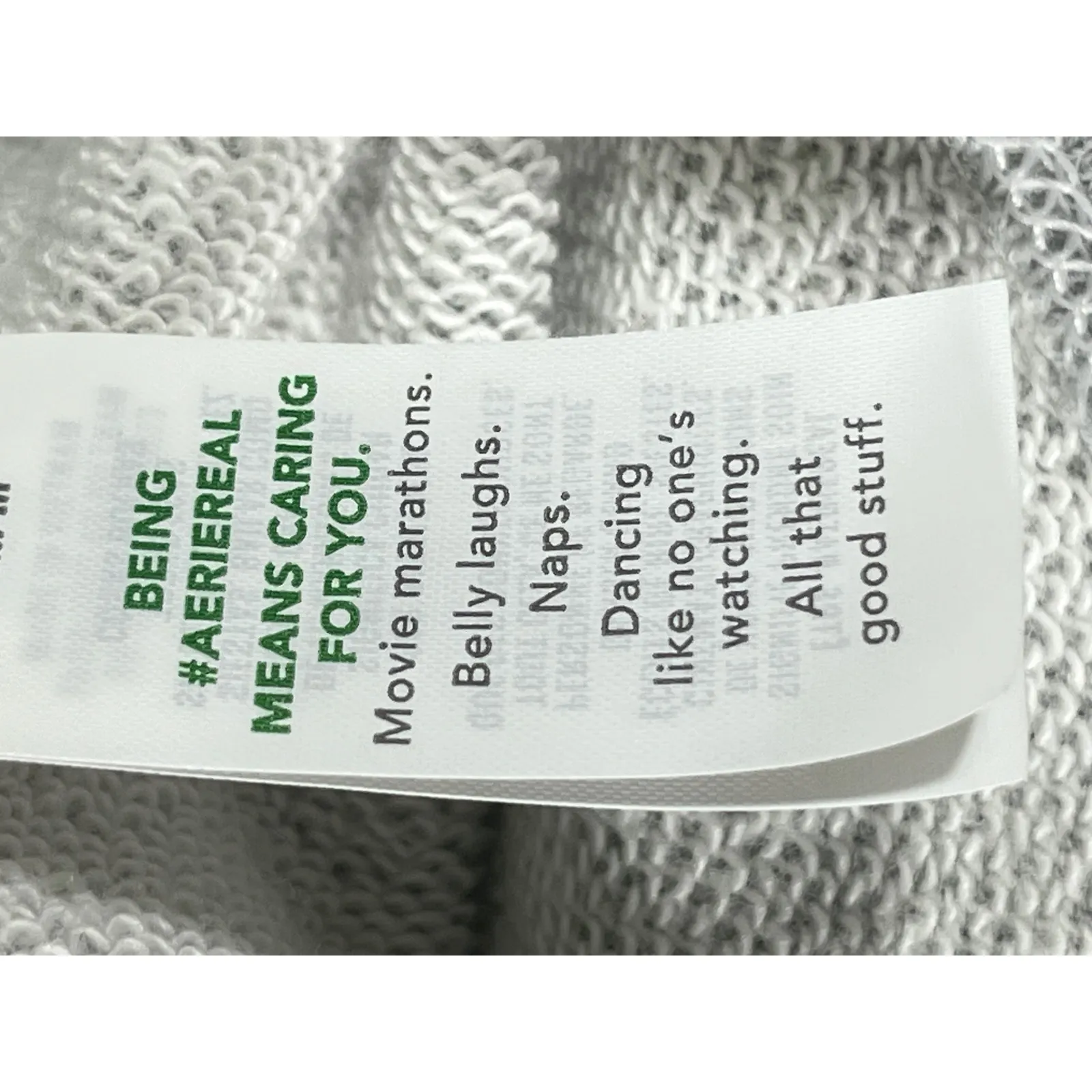 Aerie Cropped Sweatshirt Pleated Puff Sleeve Ribbed Trim Womens Gray Medium - Image 7