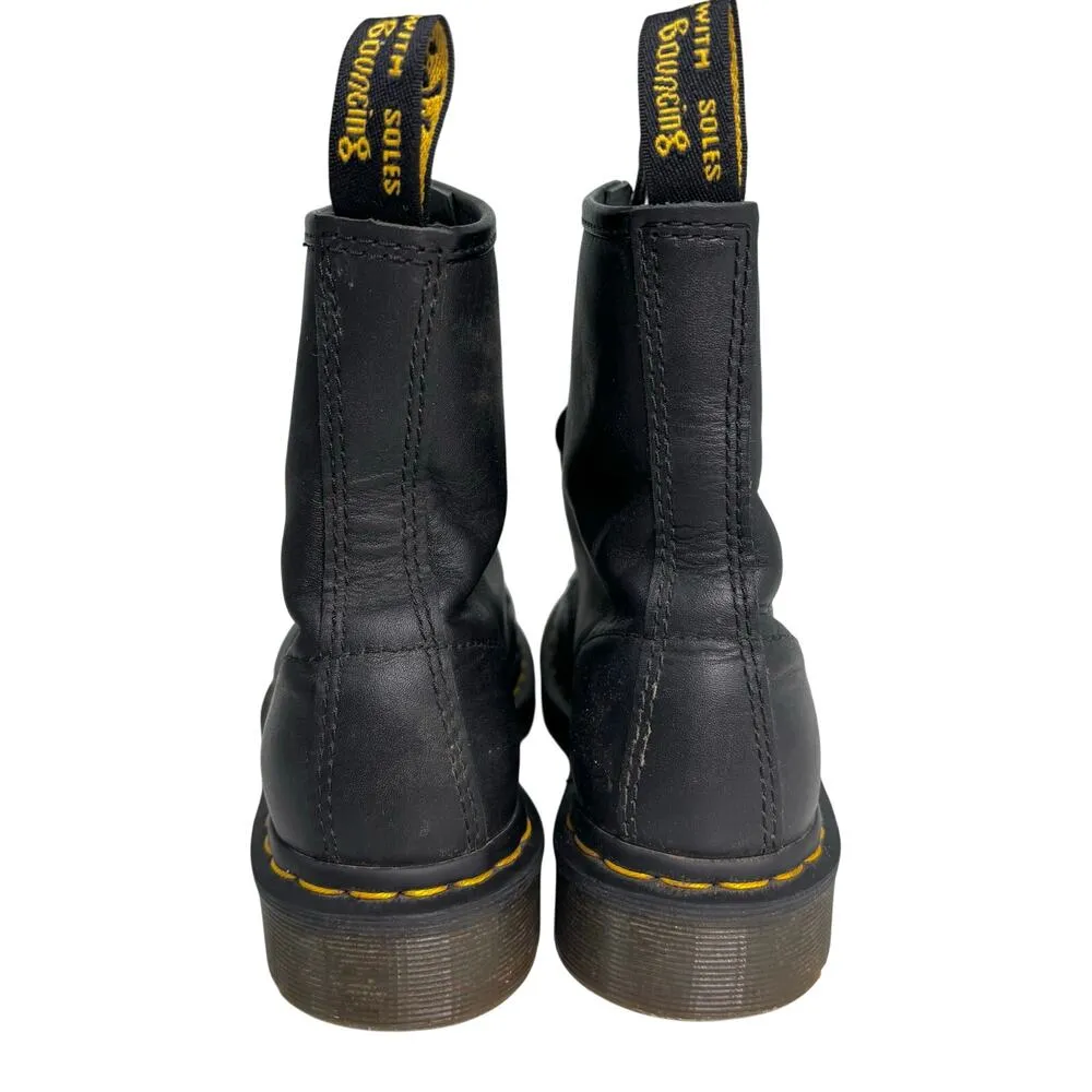 Dr Martens 11821 Black Leather 8 Eye Mid Boots 6 - Image 8