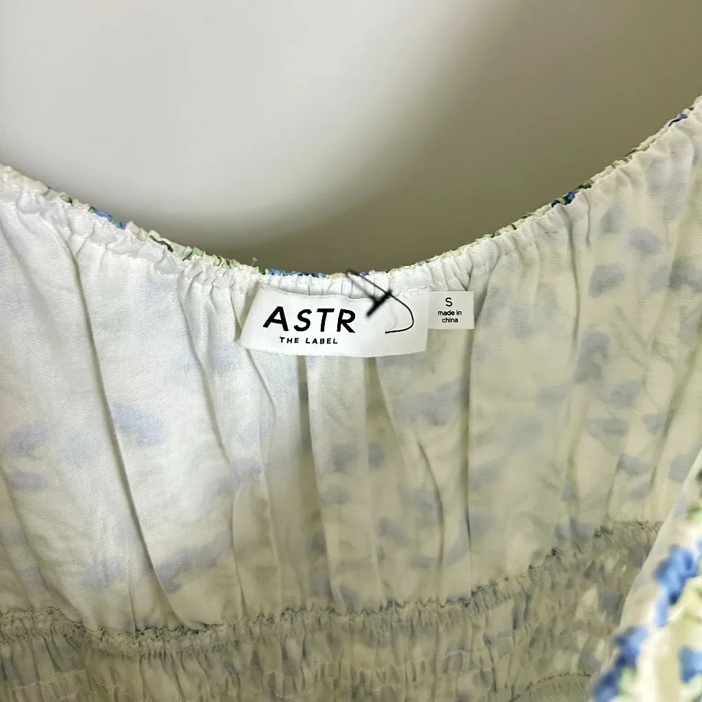 ASTR the Label Florentina Dress in Cream Blue Floral Size Small - Image 5