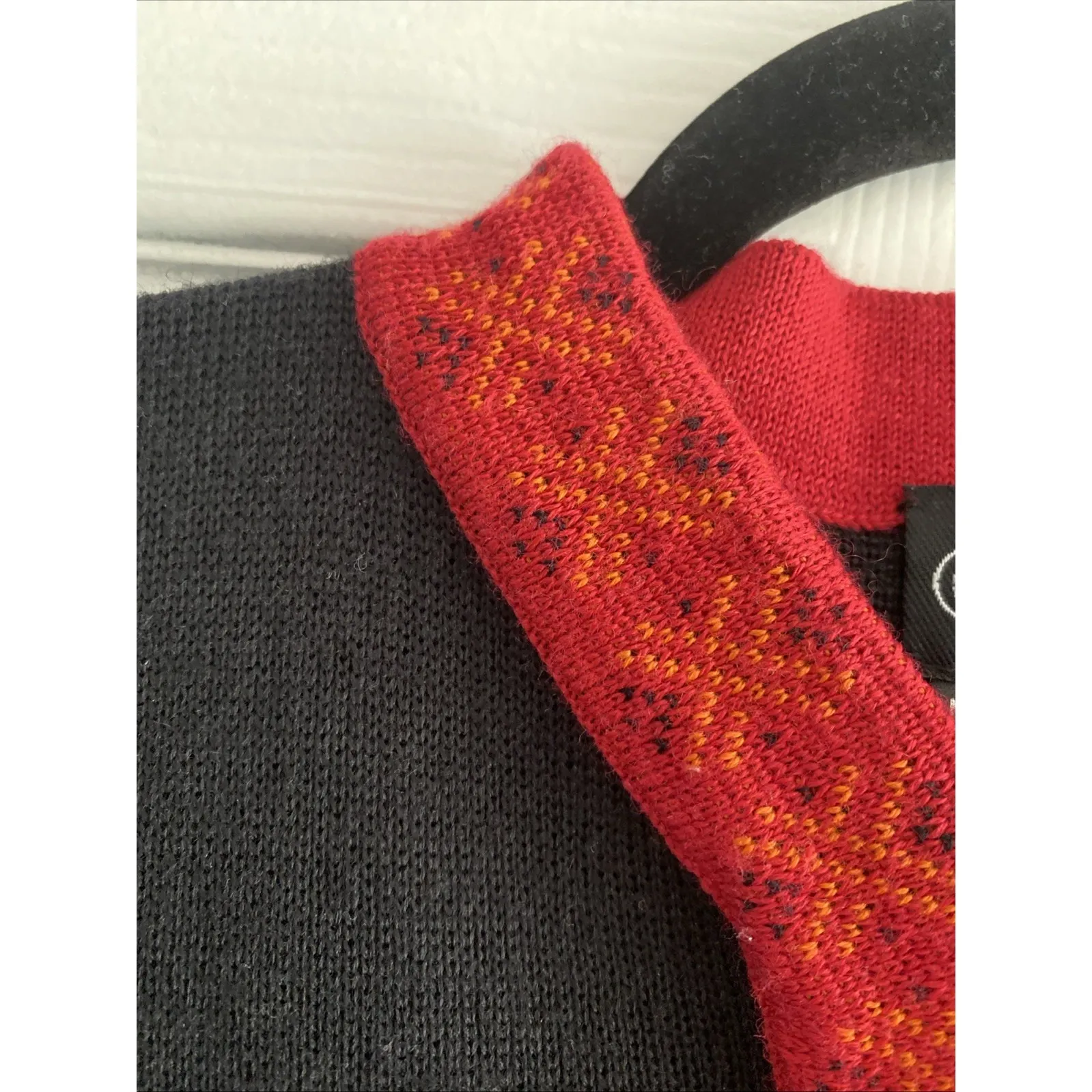 Meister Womens Medium Black Woold Blend Knit Sweater 1/4 Zip Ski Nordic Winter - Image 3