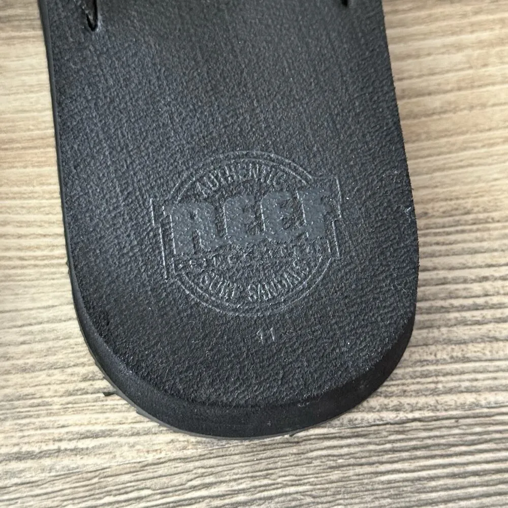 REEF Sandy Black Flip Flops Women’s Size 11 Beach Sandals Soft Strap Comfort - Image 5