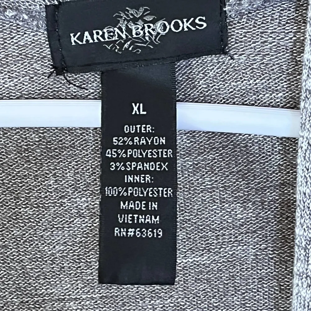 Karen Brooks Gray Tunic Sweater Set, XL - Image 6